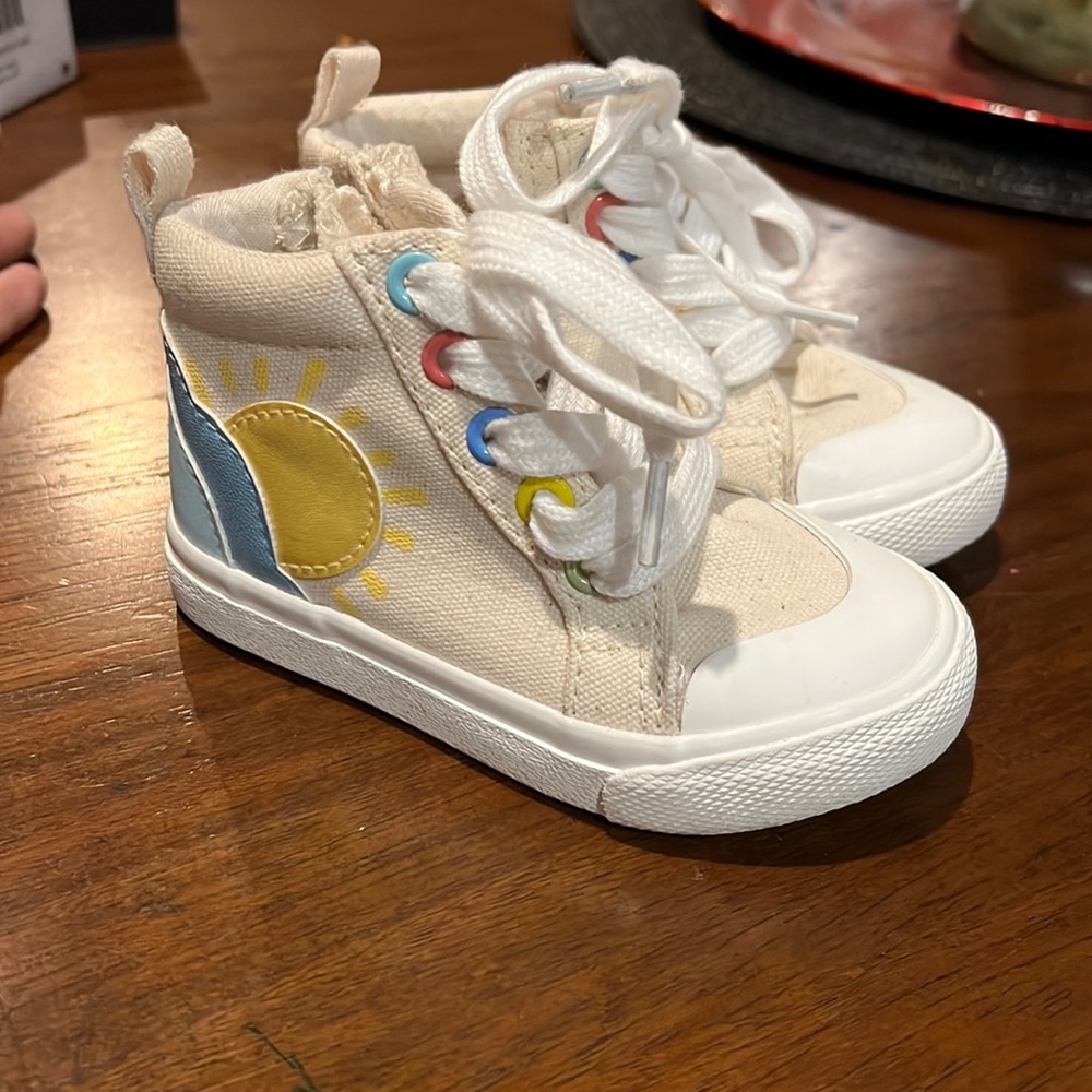 Toddler Girls’ Penny Rainbow Print Lace-Up Zipper Sneakers - Cat & Jack
